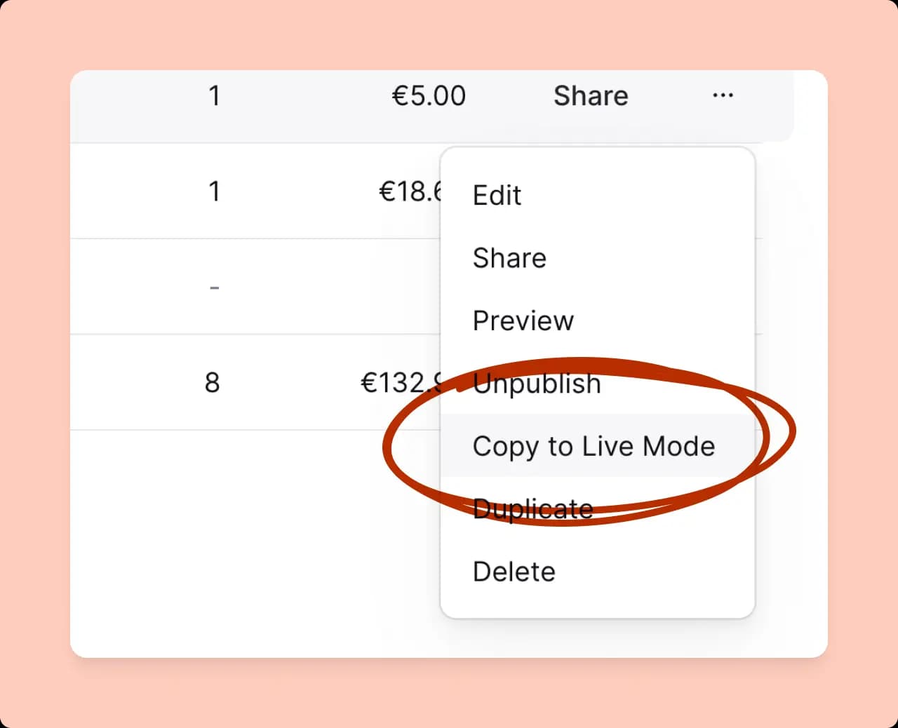 Lemon Squeezy: Copy Products to Live Mode