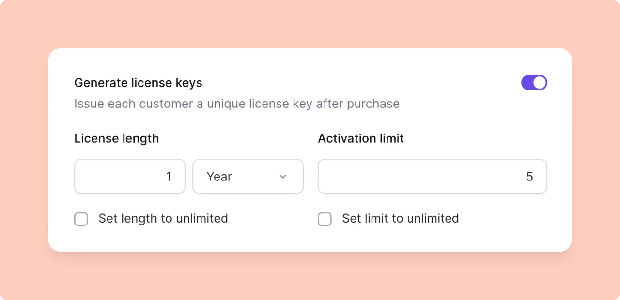 Lemon Squeezy: License Keys