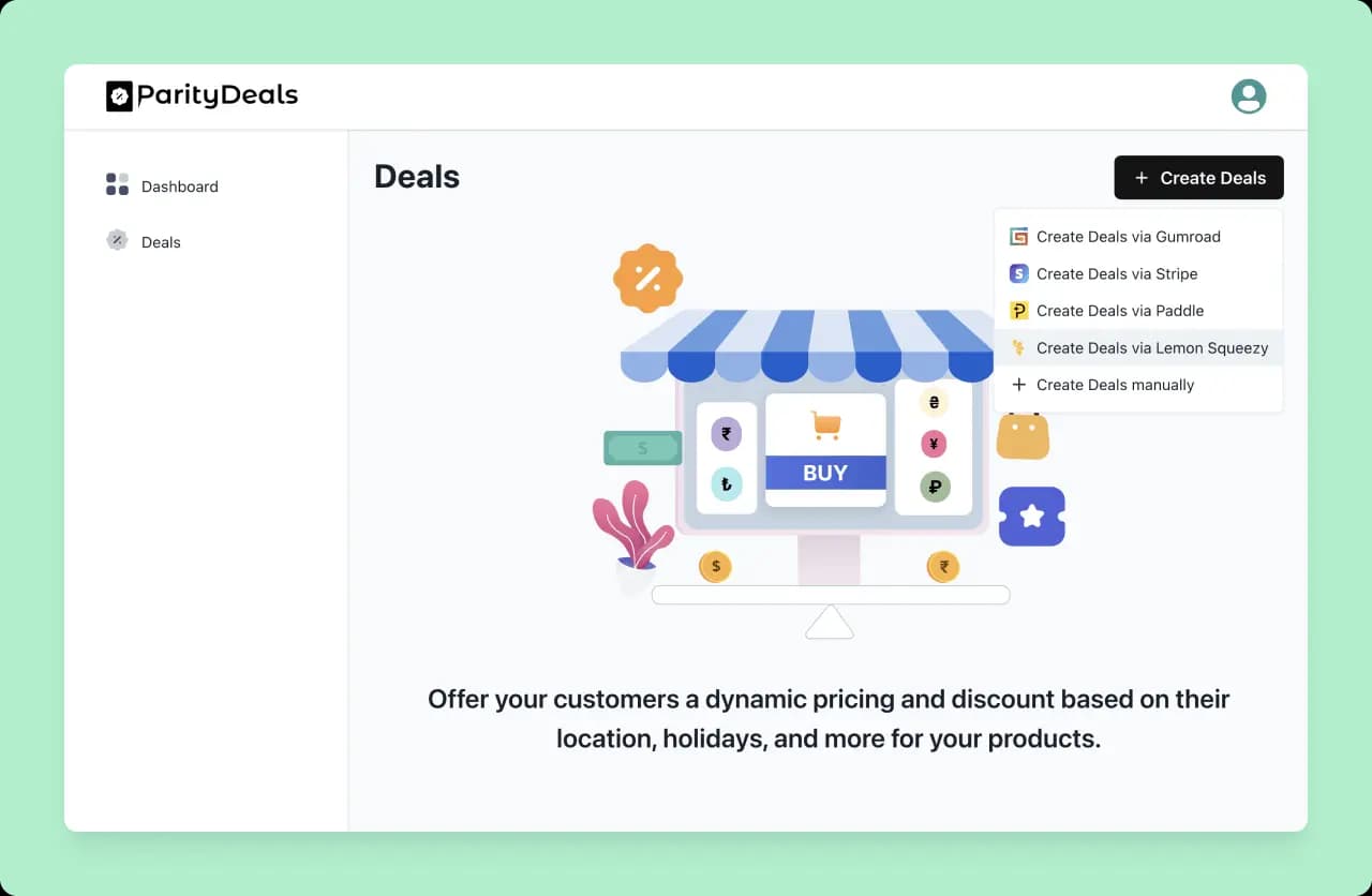 Lemon Squeezy: ParityDeals Create Deals via Lemon Squeezy