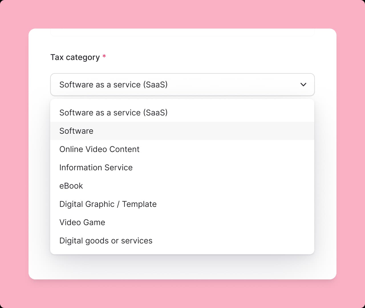 Lemon Squeezy: tax categories