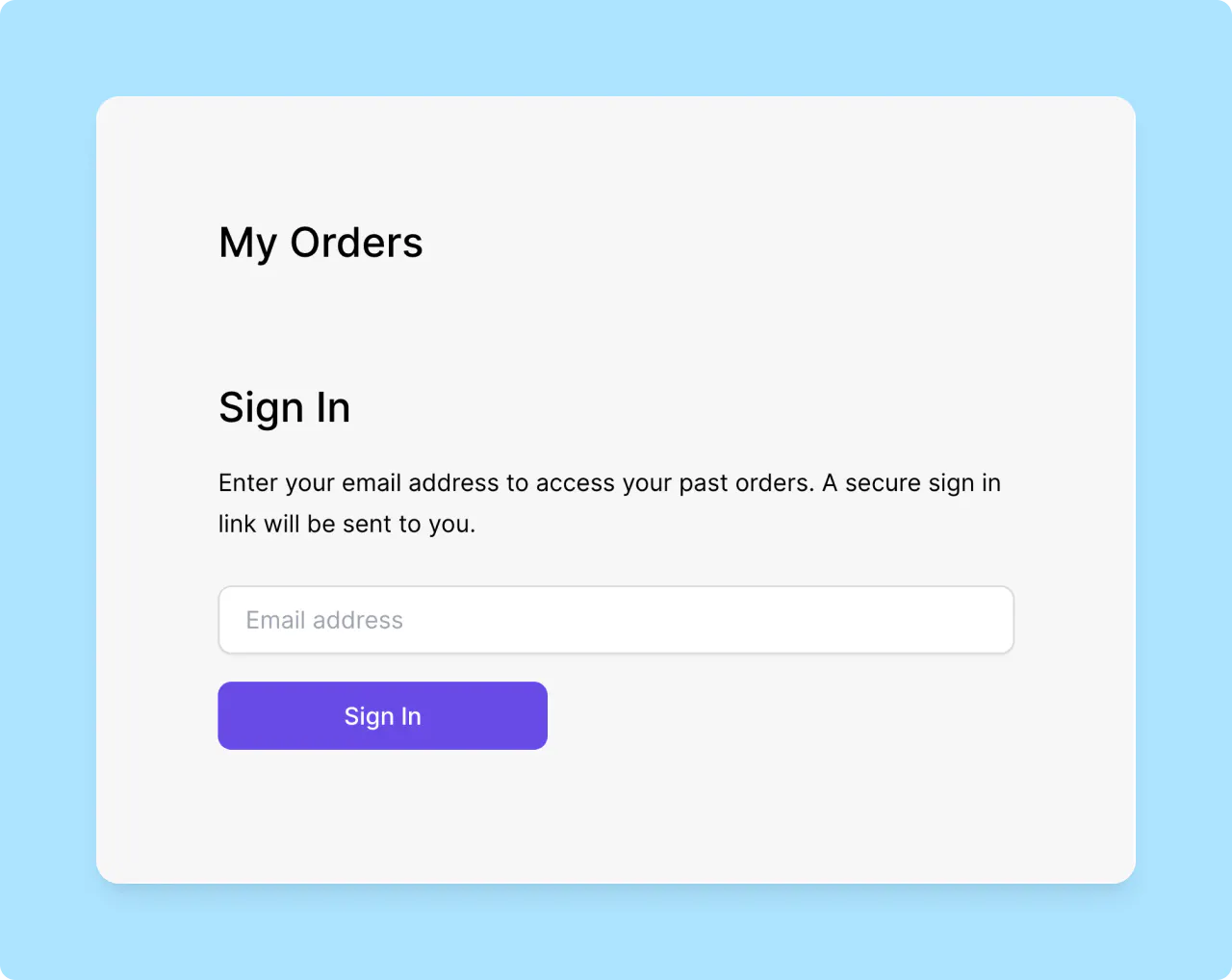 Lemon Squeezy: my orders login page