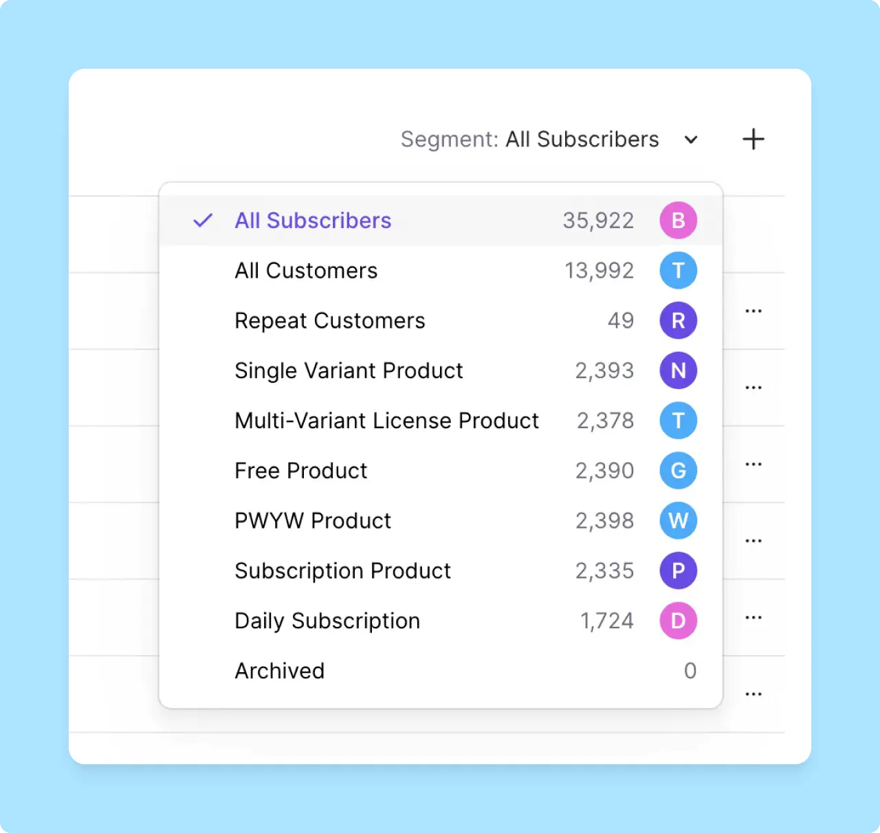 Lemon Squeezy: email segments