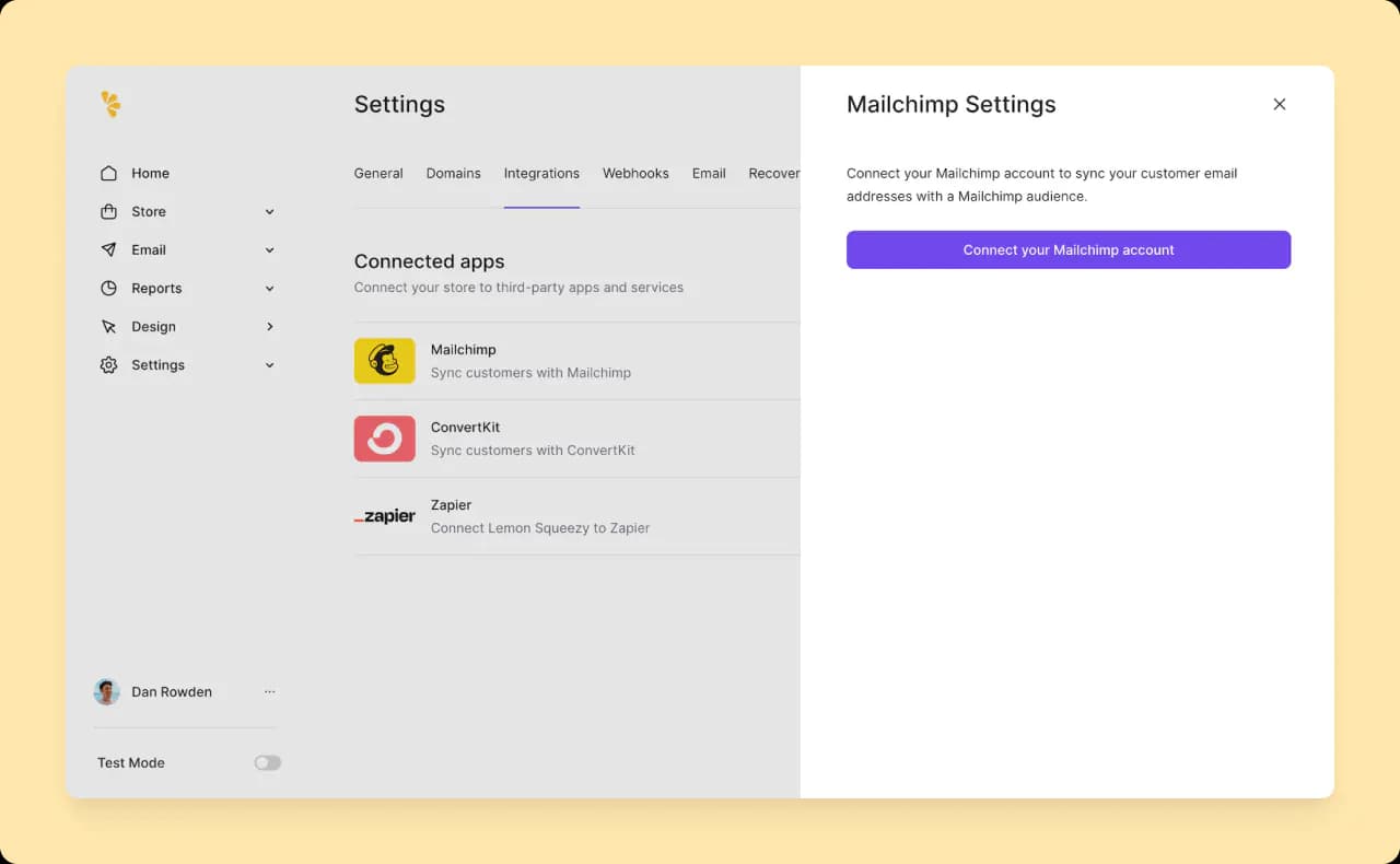 Lemon Squeezy: Mailchimp integration